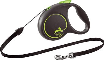 Поводок-рулетка Flexi Black Design S Cord 5 m (салатовый)