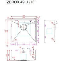 Кухонная мойка ZorG Zerox 49 U / IF PVD Gunblack