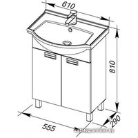  Aquanet Тумба под умывальник Адель 60 00185769 (черный)