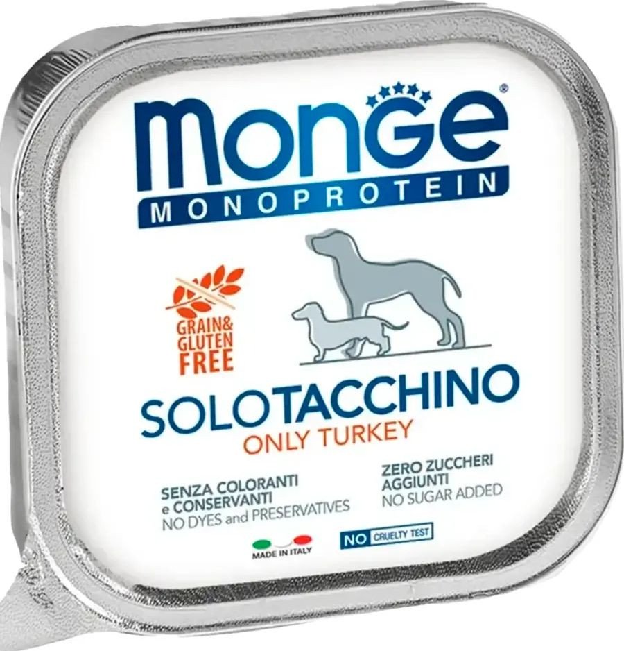 Консервированный корм для собак Monge Monoprotein Паштет из индейки 150 г