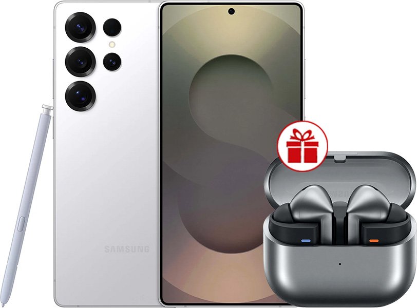 

Смартфон Samsung Galaxy S25 Ultra SM-S938B 12GB/256GB (серебряный титан) и наушники Samsung Galaxy Buds 3 Pro по акции