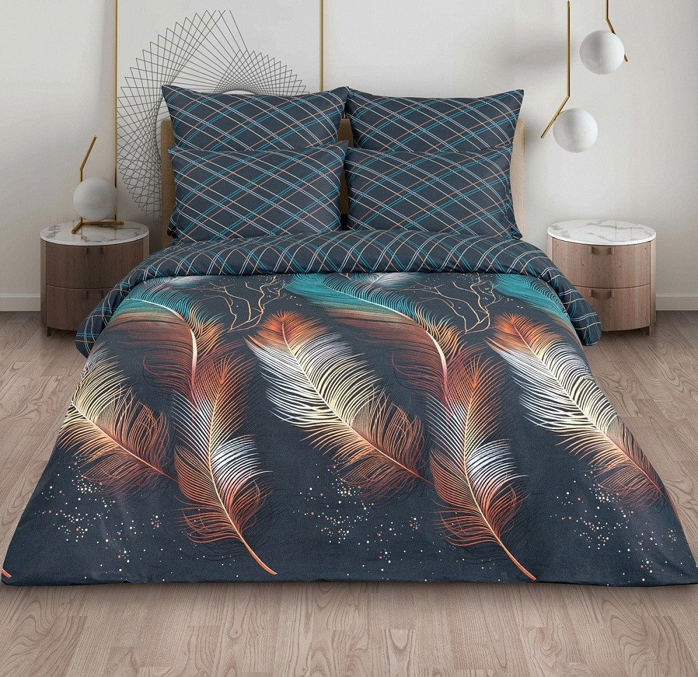 

2-спальный комплект постельного белья с евро простыней Milanika Калипсо 2.0сп с евро (поплин)