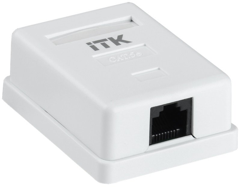 

Розетка компьютерная IEK ITK CS2-1C5EU-12-G