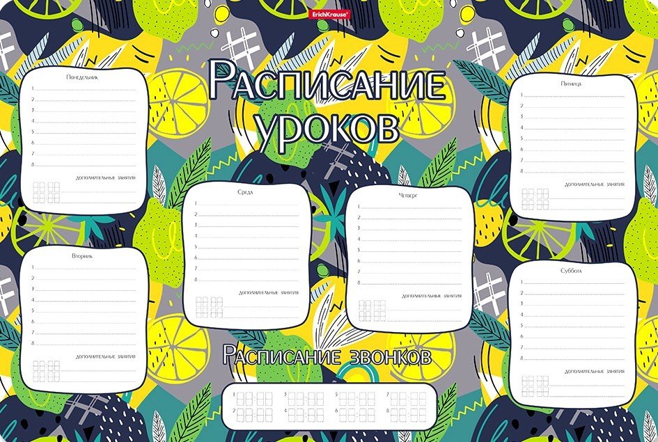 

Расписание уроков Erich Krause Lime А3 55998