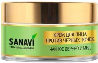  Sanavi Крем для лица Чайное дерево и мед Против черных точек (50 г)