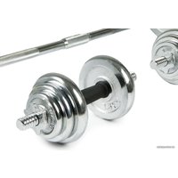 Набор гантелей с грифом для штанги AMETIST хромированные в чемодане 50 кг