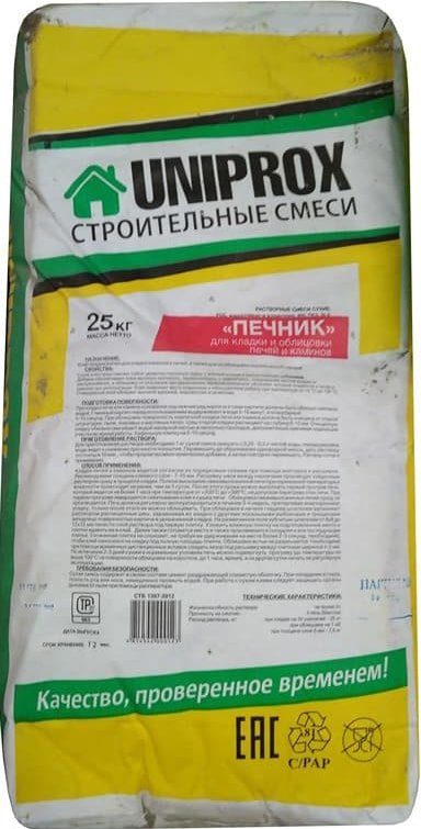 

Кладочный состав для кирпича и камня Юнипрокс Печник (25 кг)