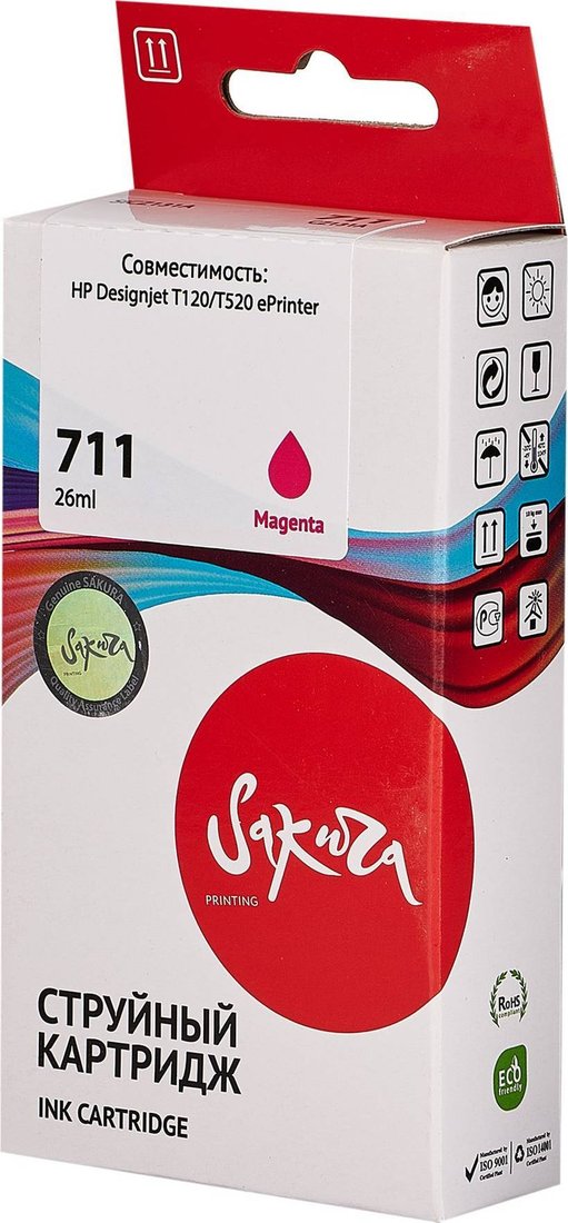 

Картридж Sakura Printing SICZ131A (аналог HP 711 magenta)