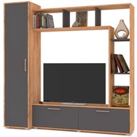 Стенка Modern Прага (золотой дуб/графит)