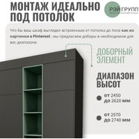 Шкаф распашной Рэйгрупп Рэй S262-В6-2-EB В6-2 (дуб элисон/белый премиум)