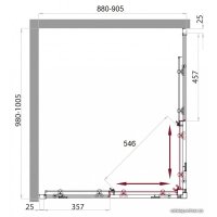 Душевой уголок BelBagno Sela-AH-2-100/90-P-Cr (текстурное стекло)