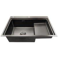 Кухонная мойка Stellar S7550NB-TU-L (нано черный, с доской)