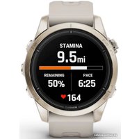 Умные часы Garmin Epix Pro Gen 2 Sapphire 42 мм (мягкое золото/песок)