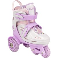 Роликовые коньки Cosmoride Honey + набор защиты (р-р 31-34, белый/фиолетовый)