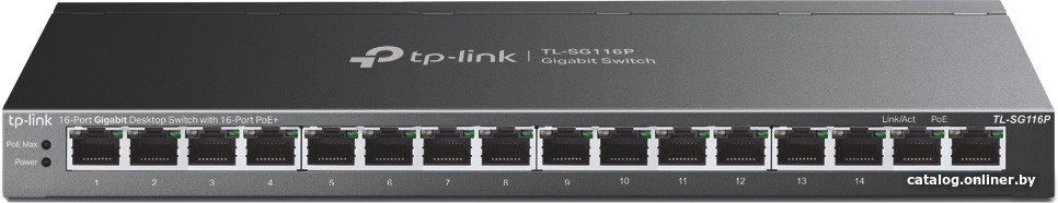Неуправляемый коммутатор TP-Link TL-SG116P