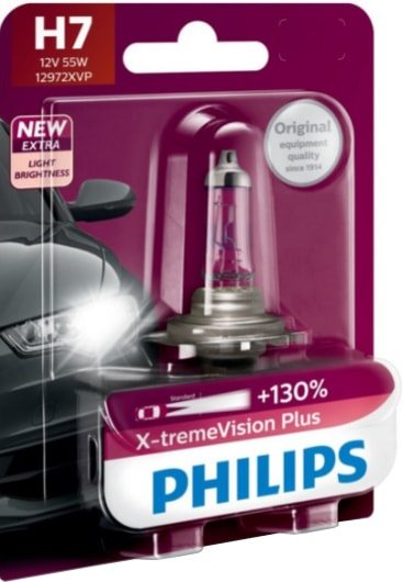 

Галогенная лампа Philips H7 X-tremeVision Plus 1шт