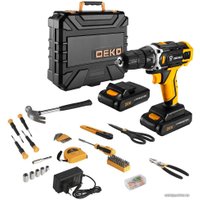 Дрель-шуруповерт Deko DKCD20FU-Li SET 104 063-4178 (с 2-мя АКБ, кейс)