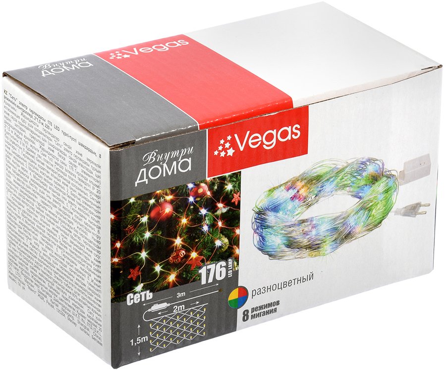 

Гирлянда световая сетка Vegas Сеть 55073 176 LED (мульти)