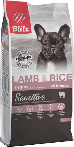 Blitz Sensitive Puppy All Breeds Lamb & Rice (для щенков с ягненком и рисом) 15 кг