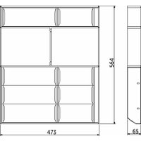 Лоток для столовых приборов AKS 60/500 шуфлядный металлический Organizer нержавеющая сталь (473*564*65)