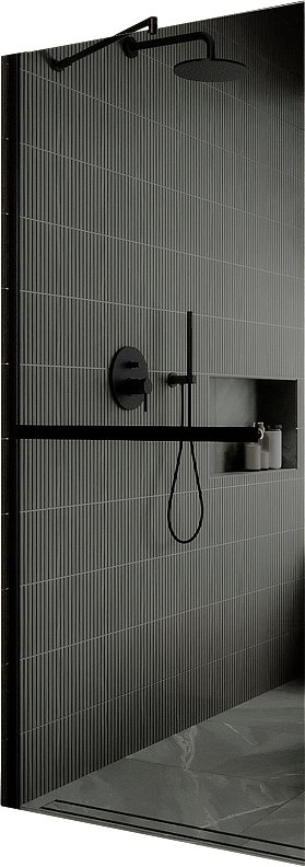 

Душевая стенка MaybahGlass 119x195 MGD-717-6ш (графитовое стекло/черный)