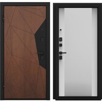 Металлическая дверь Guard Combi Mirror шпон корица/шагрень белая (96x205, левая)