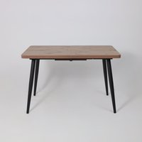 Кухонный стол Мамадома Borg radial-120 раздвижной 120-160х80 (дуб веллингтон/черный)