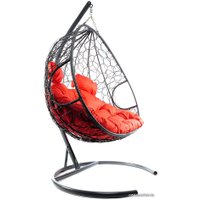 Подвесное кресло M-Group Для двоих 11450306 (серый ротанг/красная подушка)