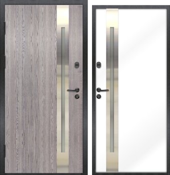 Металлическая дверь NORD DOORS Норд 70 НС-18Н21Ч35-Л (левый, серый дуб/белый)