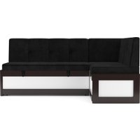 Угловой диван Мебель-АРС Нотис 211х82х135.5 см M11-28-9 (велюр черный НВ-178/17)