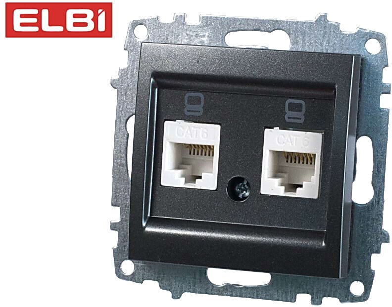 

Розетка компьютерная Elbi Zena-Vega 609-011100-248 (дымчатый)