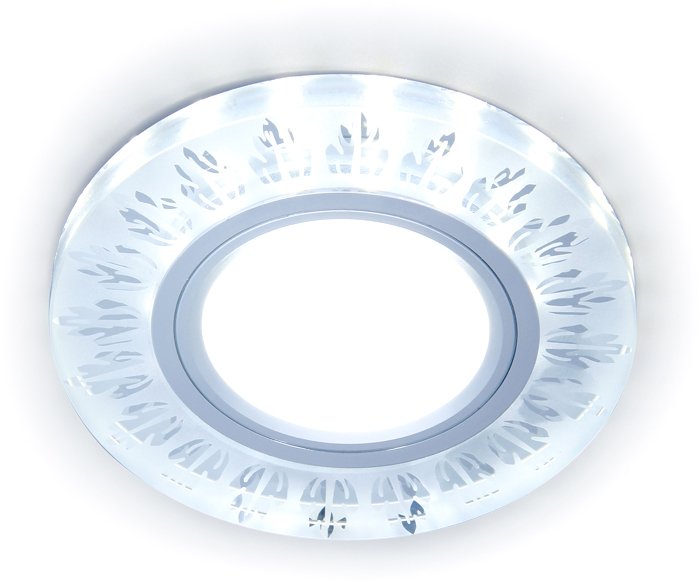 

Точечный светильник Ambrella light S216 CL/FR GU5.3+3W LED Cold D90*25 (прозрачный/матовый)