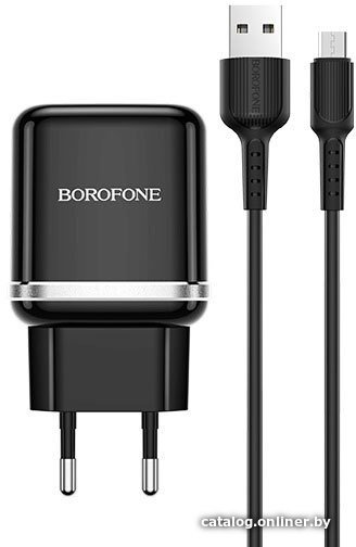 Сетевое зарядное Borofone BA36A microUSB (черный)