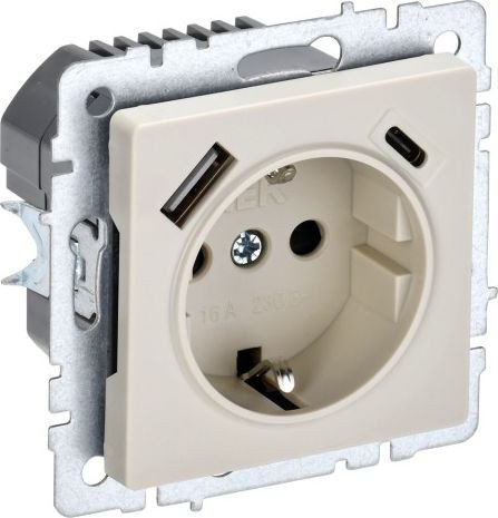 

Розетка IEK Brite BR-R14-16-U22-018-K10