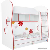 Двухъярусная кровать Ormatek Соната Kids двухъярусная (ромашки, красная кромка)