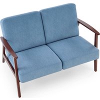 Диван Halmar Milano 2S tap. Castel 74 (синий/орех)