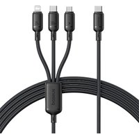 Кабель Baseus Silky One-for-Three Fast Charging Cable USB Type-C - Lightning/USB Type-C/microUSB P10377706123-00 (1.5 м, черный)