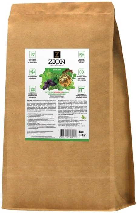 

Удобрение Zion для зелени (крафтовый мешок, 3.8 кг)