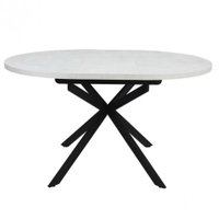 Кухонный стол Виста Парма 100x100/135 (лайт бетон/муар черный)