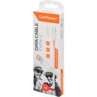 Кабель GoPower 00-00018565 USB Type-A - USB Type-C (1 м, белый)