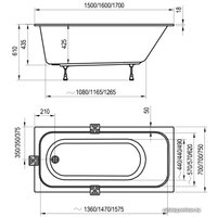 Ванна Ravak Chrome Slim 170x75 C741300000