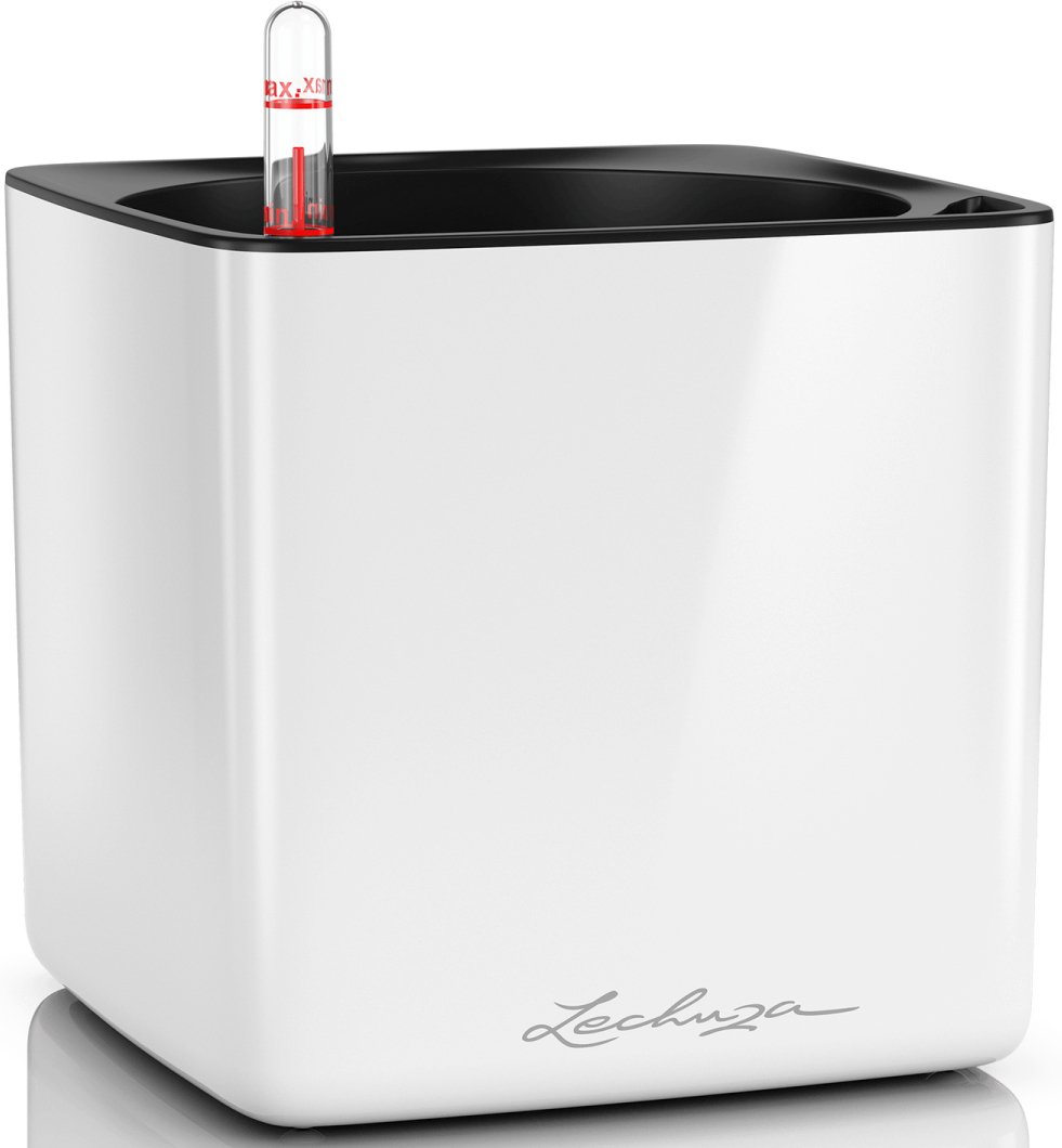 

Кашпо Lechuza Cube Glossy 14 13510 (белый)
