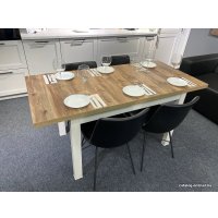 Кухонный стол Senira Кастусь 110-145x70 (береза сандал/белый)