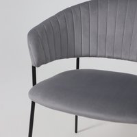 Стул с подлокотниками Алвест AV 433 (темно-серый бархат H-15/черный)