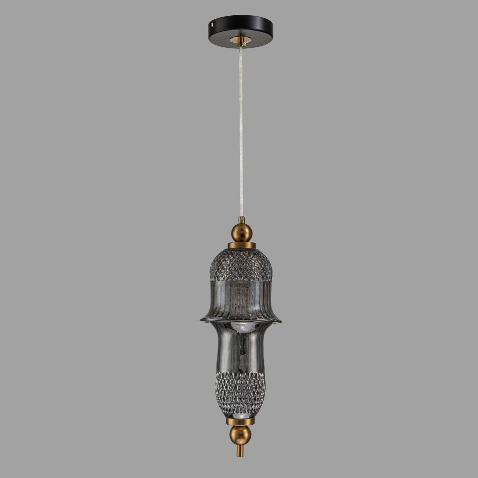 

Подвесная люстра Belfast Herbison A1953 A A3 GR GL (золотой/стекло/серый)