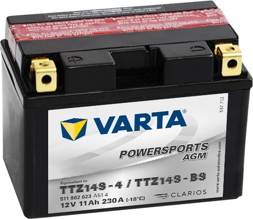 

Мотоциклетный аккумулятор Varta Powersport AGM TTZ14S-BS 511 902 023 (11 А·ч)