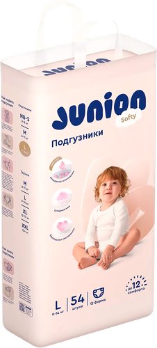 Подгузники Junion Softy L 9-14кг STDL54 (54 шт)