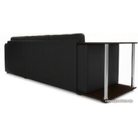 Угловой диван Мебель-АРС Атланта (экокожа черный, с полоской)