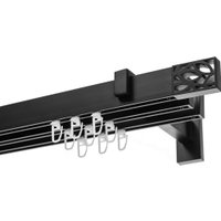 Карниз для штор Sundays Home Флэт Лайн Грид тройной (черный матовый, 2.4м)