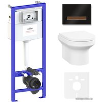 Унитаз подвесной Lavinia Boho Relfix Grance Hill Rimless 6 в 1 87561020 (черный/дерево стекло)